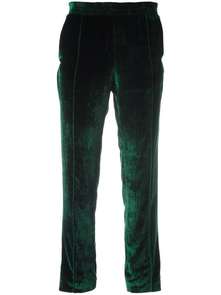 Haider Ackermann Cropped Tapered Trousers, Women's, Size: 40, Green, Rayon/silk/cotton