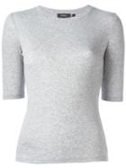 Theory Ribbed T-shirt, Women's, Size: Medium, Grey, Cotton/modal