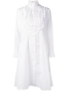 See By Chloé Pie Crust Collar Smocked Shirt Dress - White