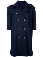 Tagliatore Soft Trench Coat, Women's, Size: 46, Blue, Wool