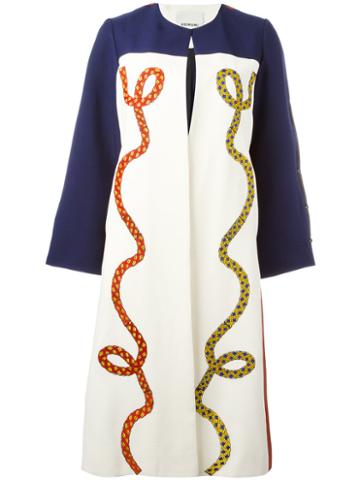 Reemami - Rope Detail Coat - Women - Viscose Crepe/silk Satin - S, White, Viscose Crepe/silk Satin