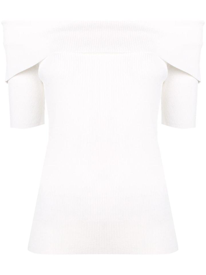P.a.r.o.s.h. Off Shoulder Tank Top - White