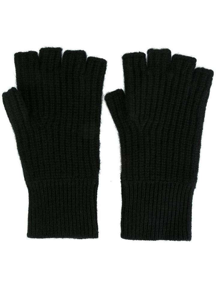 Rag & Bone Fingerless Knit Gloves, Men's, Black, Cashmere