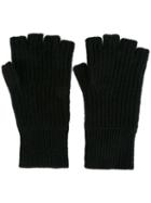 Rag & Bone Fingerless Knit Gloves, Men's, Black, Cashmere