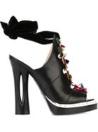 Fendi Floral Appliqué Sandals