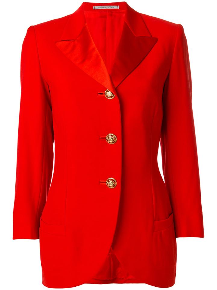 Versace Vintage Tuxedo Cocktail Jacket - Red
