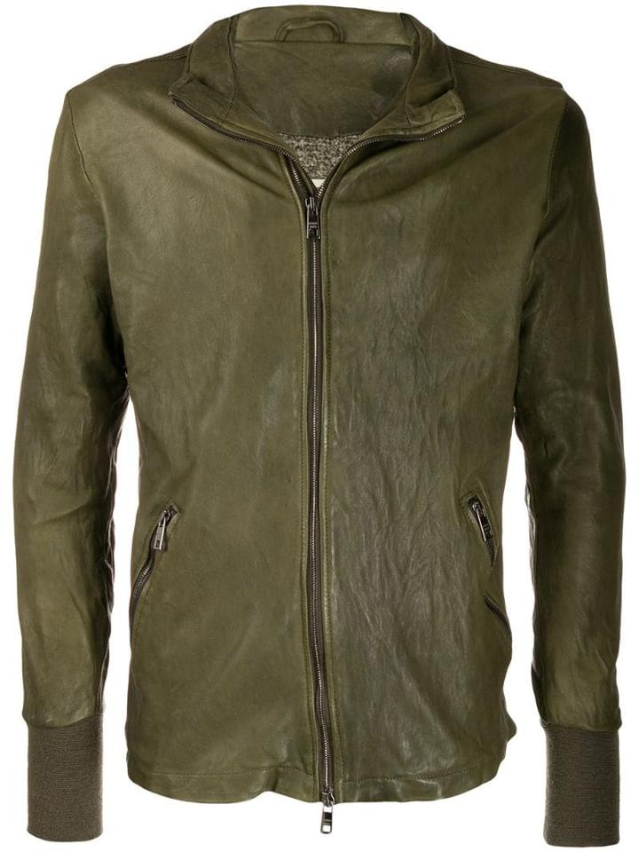 Giorgio Brato Zip-up Wrinkled-effect Jacket - Green
