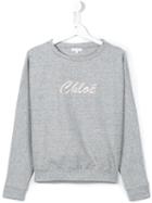 Chloé Kids Embroidered Logo Sweatshirt