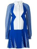 Kenzo 'diagonal Stripes' Dress, Women's, Size: 12, White, Viscose/spandex/elastane/polyester/silk