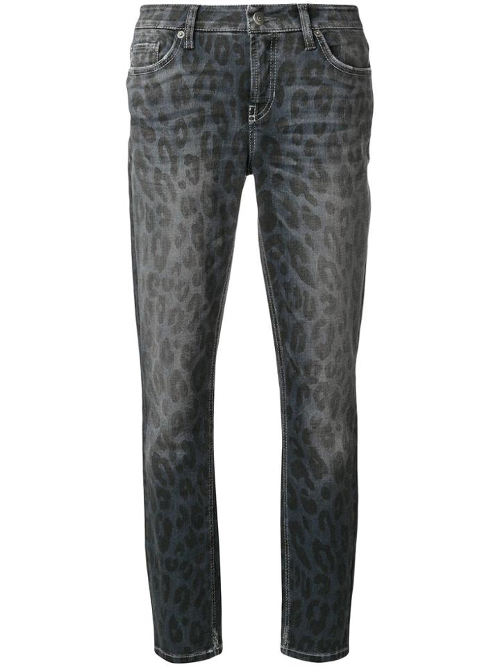 Cambio Animal Print Liu Cropped Jeans - Blue
