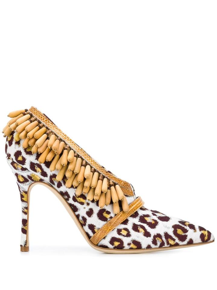 Manolo Blahnik Beaded Jacquard Pumps - Neutrals