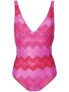 Missoni Mare Striped Swimsuit - Pink & Purple