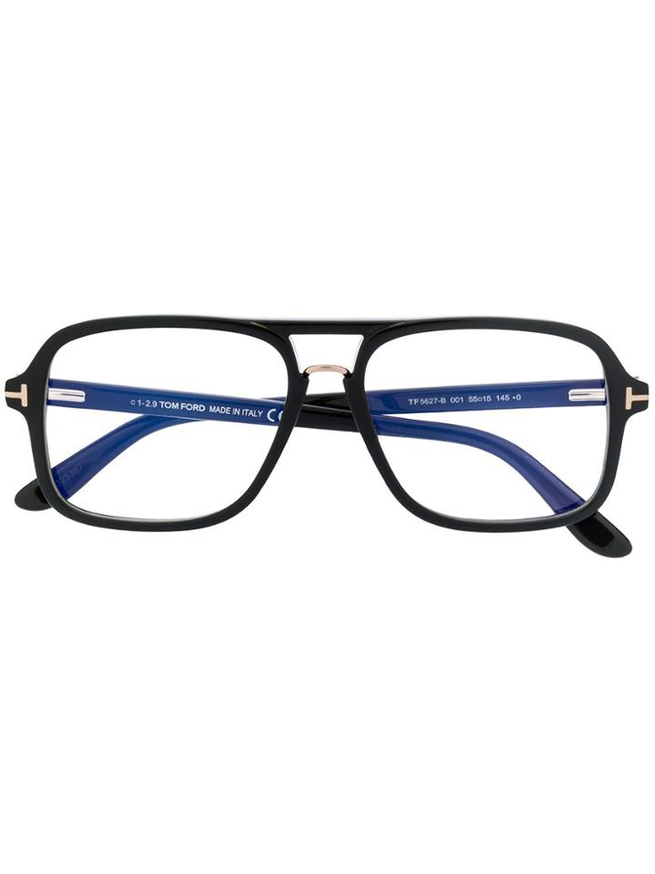 Tom Ford Eyewear Ft5627b Square Aviator Glasses - Black