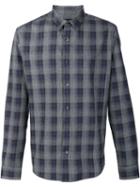 Vince Checked Shirt, Men's, Size: Medium, Grey, Cotton