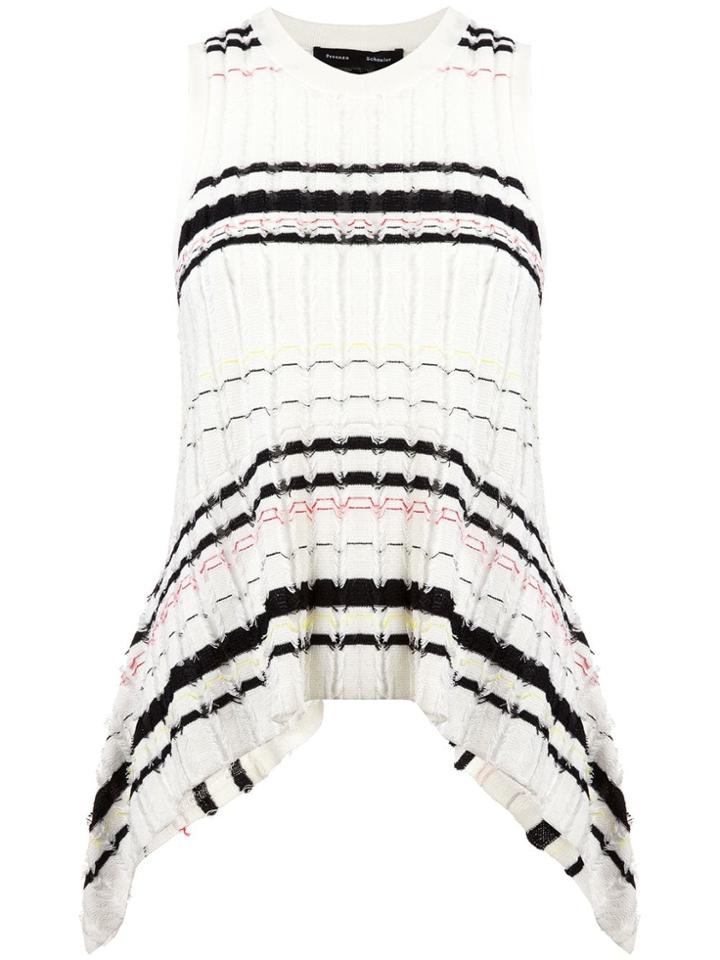 Proenza Schouler Striped Rib Knit Top - White