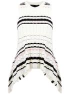 Proenza Schouler Striped Rib Knit Top - White