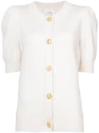Chloé Cashmere Puff Sleeved Cardigan - White