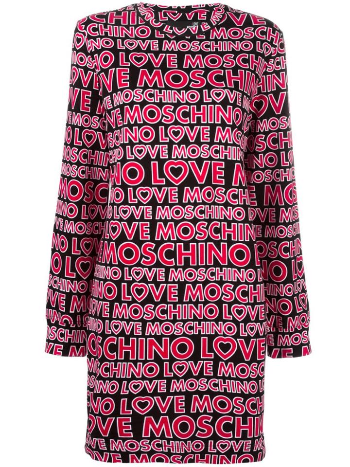 Love Moschino Logo Print Jumper Dress - Black