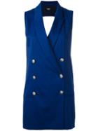 Versus Double Breasted Waistcoat, Women's, Size: 42, Blue, Wool/spandex/elastane/viscose