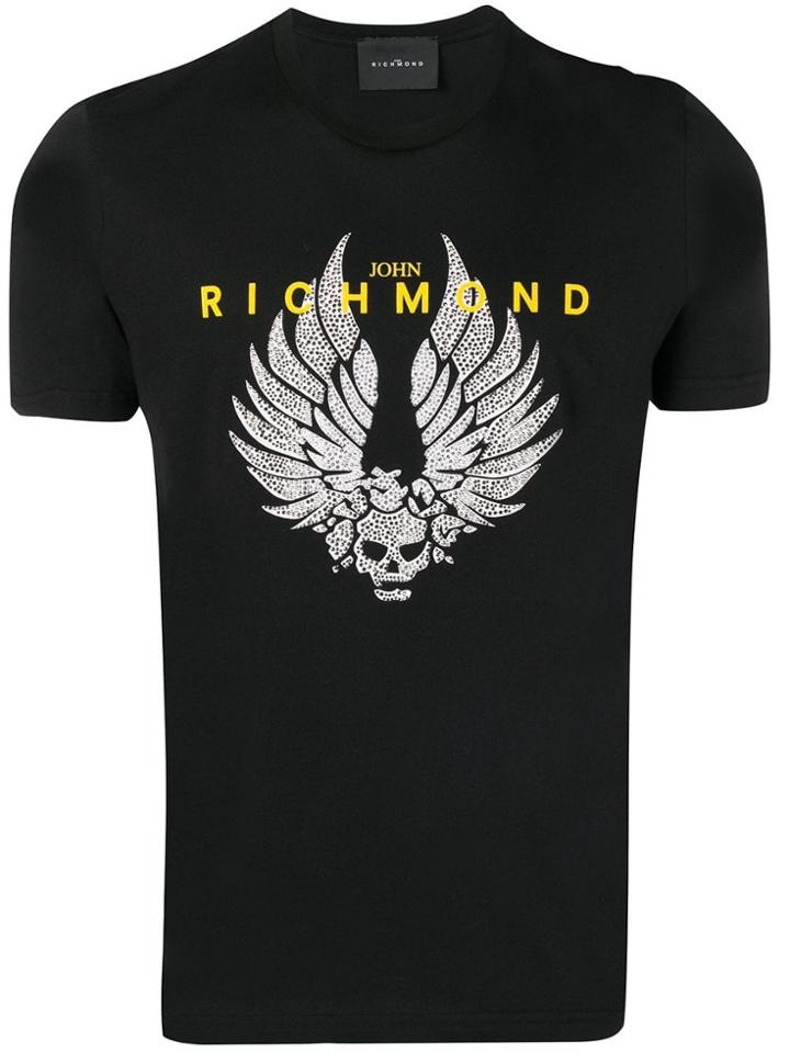 John Richmond Skull Wings Print T-shirt - Black