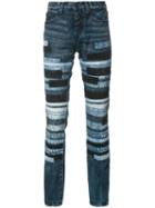 Prps Striped Slim-fit Jeans, Men's, Size: 34, Blue, Cotton
