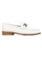 Salvatore Ferragamo Mason Loafers, Women's, Size: 39.5, White, Calf Leather/leather