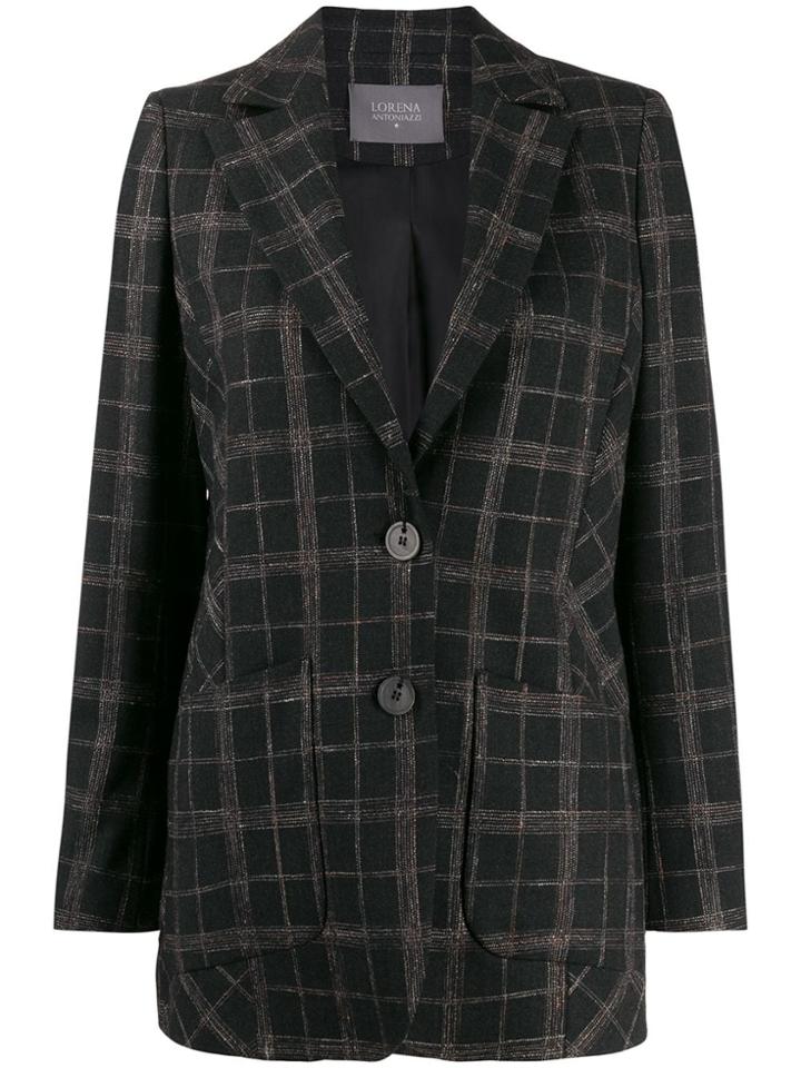 Lorena Antoniazzi Checked Single Breasted Blazer - Grey