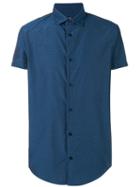 Armani Jeans Shortsleeved Shirt, Men's, Size: Xl, Blue, Cotton/polyester