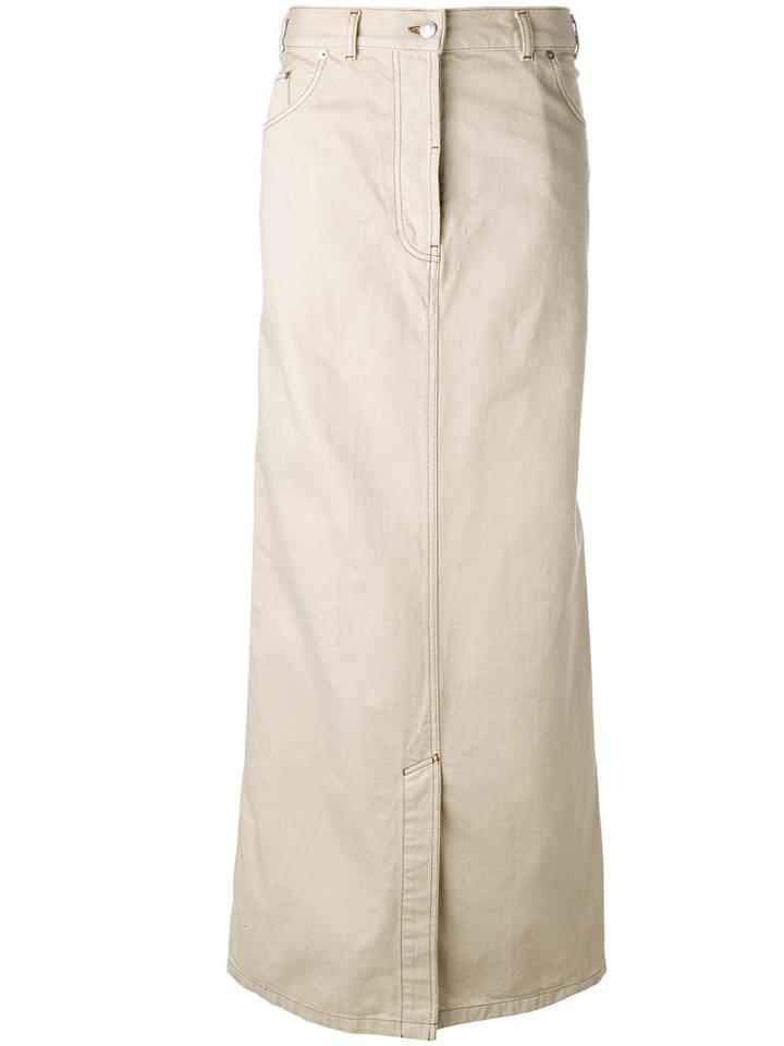 Dries Van Noten Straight Maxi Skirt, Women's, Size: 36, Nude/neutrals, Cotton