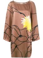 Dries Van Noten Rope Print Dress, Women's, Size: Small, Brown, Silk