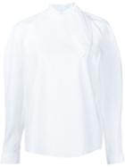 Delpozo Curved Collar Detail Blouse, Women's, Size: 40, White, Cotton