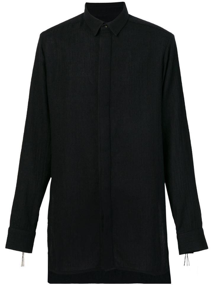 Cedric Jacquemyn Long Side Slit Shirt - Black