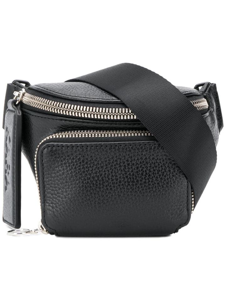 Kara Zipped Pocket Bum Bag - Black