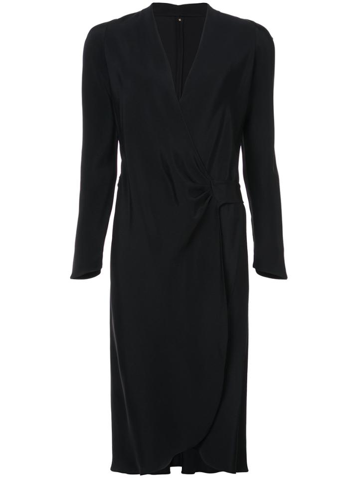 Peter Cohen Long-sleeved Wrap Dress - Black