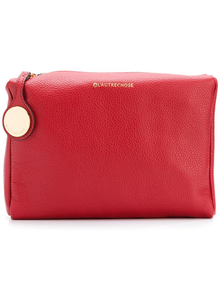 L'autre Chose Logo Print Makeup Bag - Red