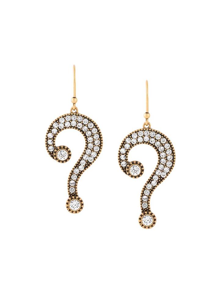 Marc Jacobs Question Mark Earring, Women's, Metallic, Brass/glass