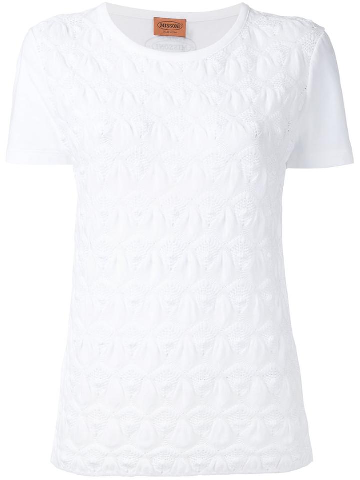 Missoni Knitted Panel T-shirt, Women's, Size: Xs, White, Cotton
