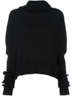 Unravel Shawl Collar Ribbed Jumper, Women's, Size: Small, Black, Cotton/cashmere