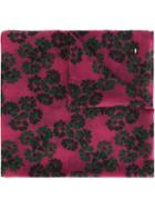 Saint Laurent Floral Print Scarf, Women's, Pink/purple, Wool