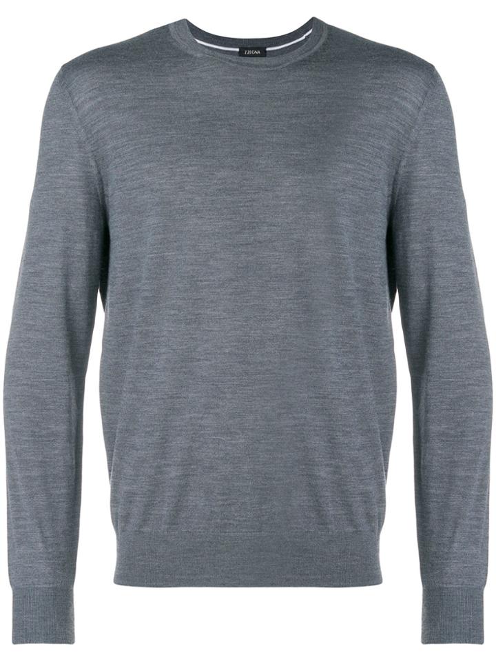 Z Zegna Round Neck Jumper - Grey