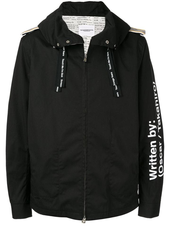 Takahiromiyashita The Soloist Slogan Photographic Print Jacket - Black