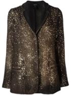 Avant Toi Metallic Detailing Blazer, Women's, Size: Xs, Brown, Virgin Wool/polyamide/aluminium
