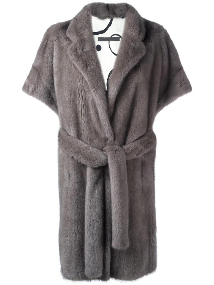 Simonetta Ravizza Shortsleeved Mid Coat - Grey