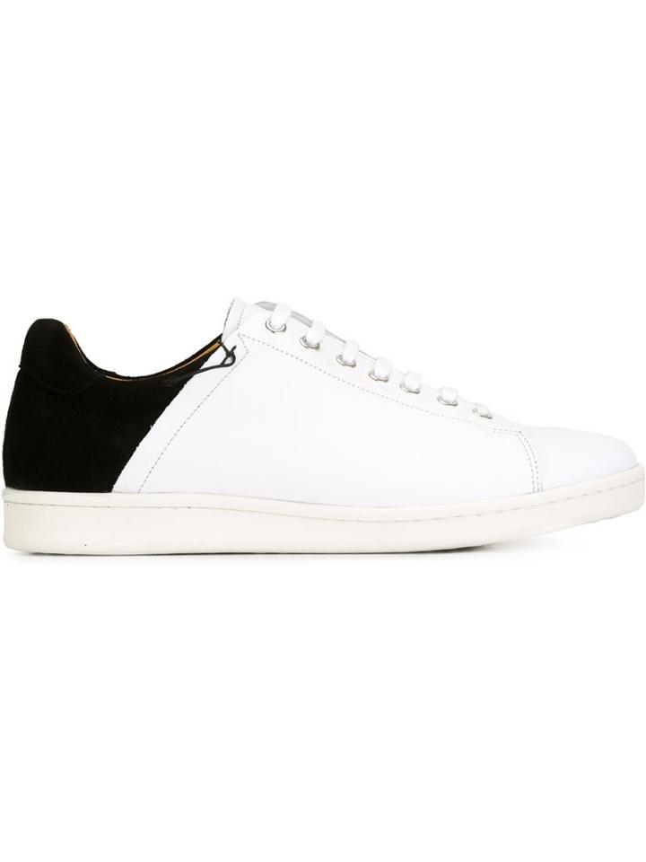 Damir Doma Contrast Heel Counter Sneakers, Men's, Size: 43, White, Calf Leather/rubber/leather