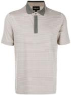 Giorgio Armani Embroidered Polo Shirt - Neutrals