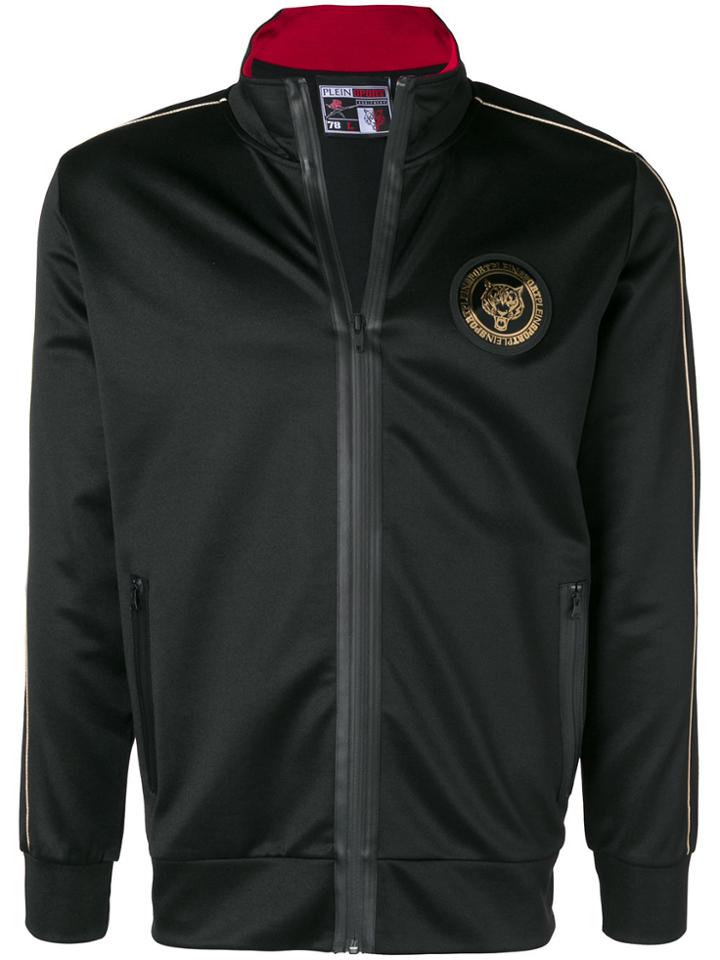 Plein Sport Zipped Logo Patch Jacket - Black