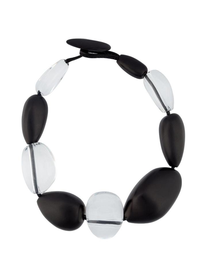 Monies Contrast Chunky Bead Necklace - Black