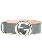 Gucci Gg Supreme Belt, Size: 95, Grey, Calf Leather/metal (other)