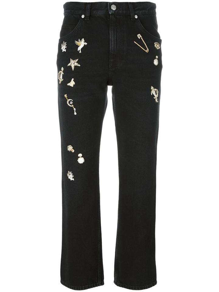 Alexander Mcqueen 'obsession' Straight-leg Jeans, Women's, Size: 38, Black, Cotton