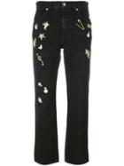 Alexander Mcqueen 'obsession' Straight-leg Jeans, Women's, Size: 38, Black, Cotton